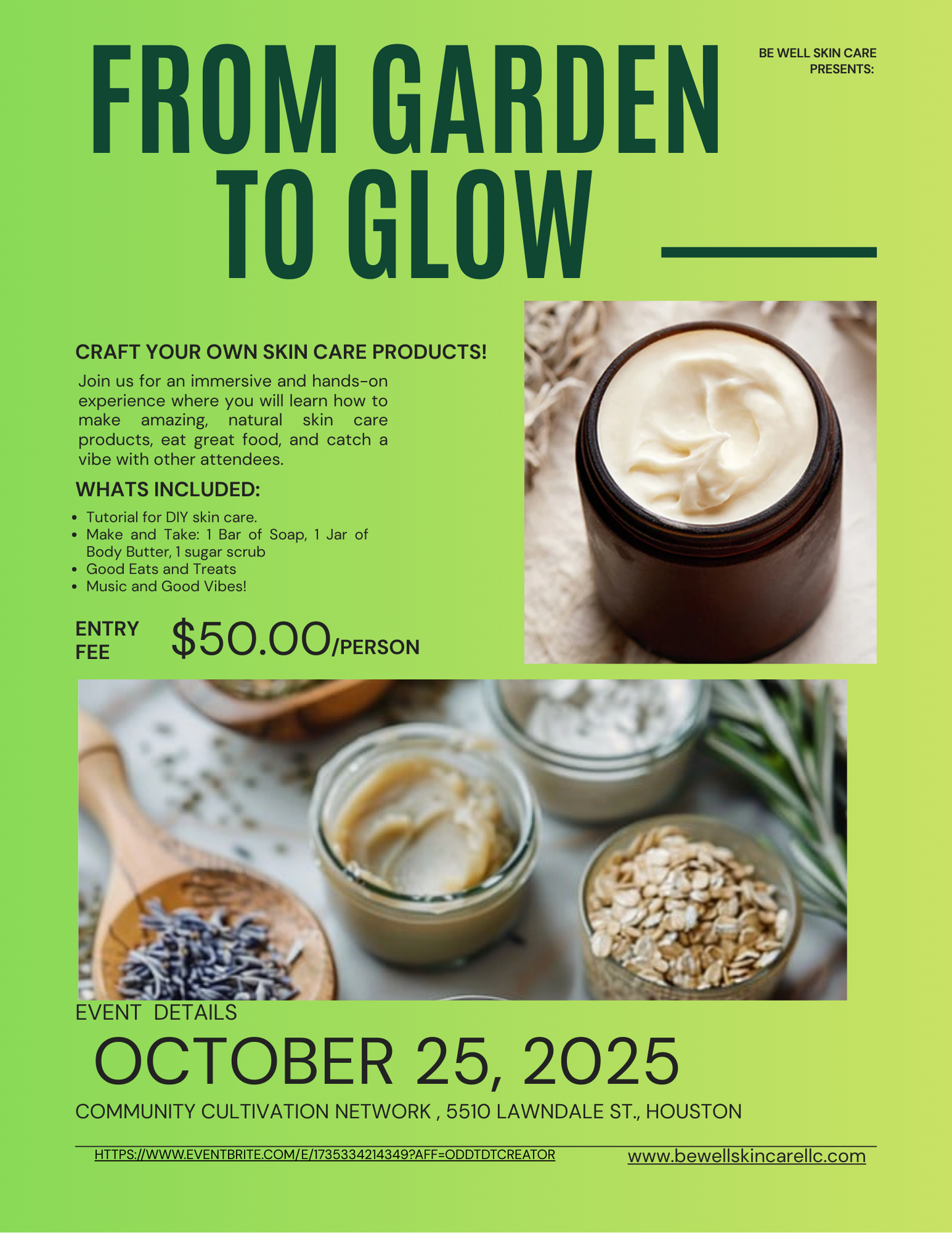 Be Well Skin Care Presents: From Garden to Glow: Make Your Own Skincare